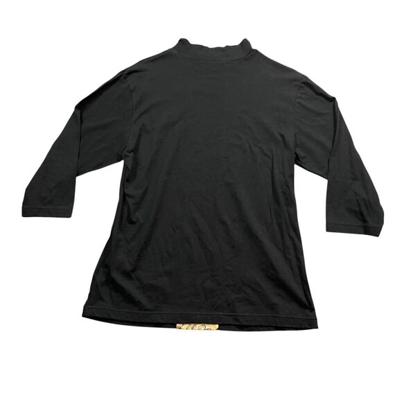 Kiko Lida‎ Fang-Tian Large Black 3/4 Center Design Mock Neck Ladies Top - Picture 5 of 5